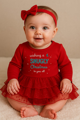 Body Vestido Natalino Bebetto Menina Rn (até 50 Cm)