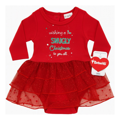 Body Vestido Natalino Bebetto Menina Rn (até 50 Cm) - Imagem 2