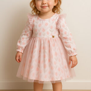 Vestido Infantil Randa Mundo Tule Floral Menina Tam 2 Anos