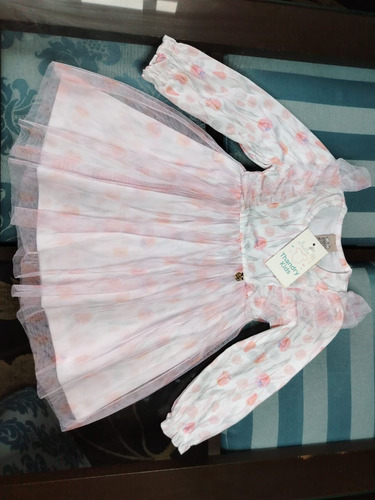 Vestido Infantil Randa Mundo Tule Floral Menina Tam 2 Anos - Imagem 4