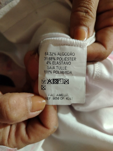 Vestido Infantil Randa Mundo Rosa Com Tule  Manga Longa - Imagem 4