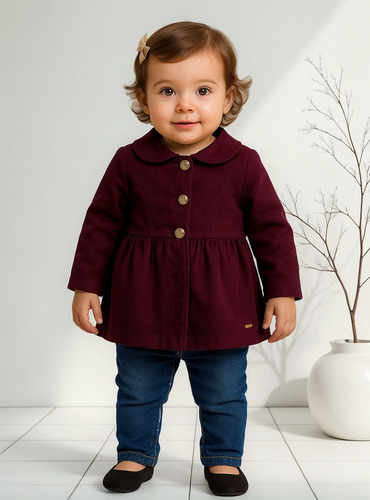 Casaquinho Infantil Feminino Paraiso Vinho