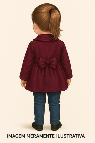 Casaquinho Infantil Feminino Paraiso Vinho - Imagem 2