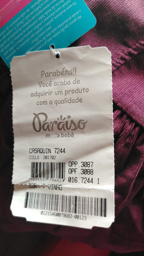 Casaquinho Infantil Feminino Paraiso Vinho - Imagem 5