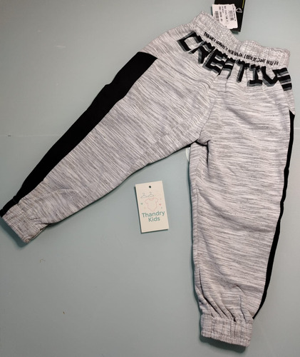Calça Moletom Infantil Menino Mescla Com Estampa Creative - Imagem 4