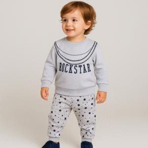 Conjunto Infantil Rockstar  Blusa E Calça Estampada
