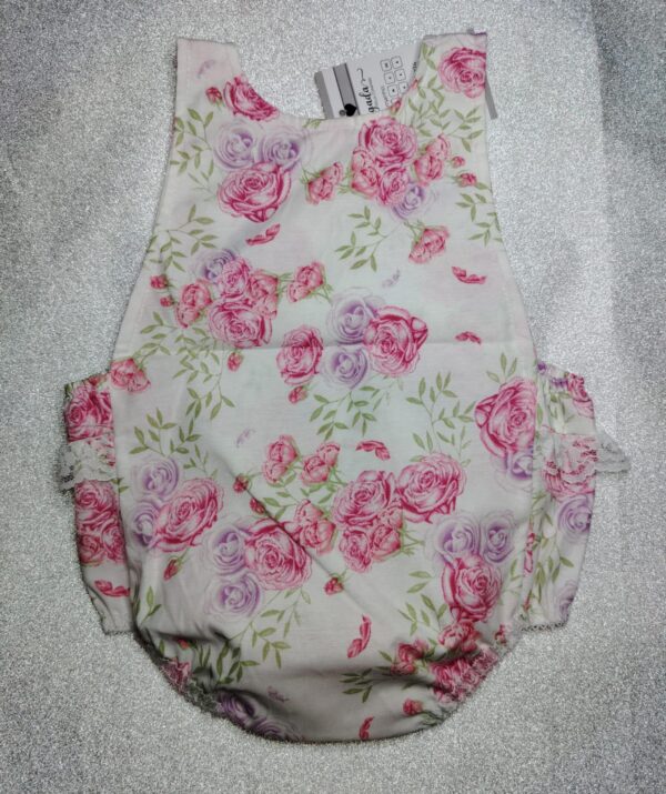 Body Jardineira Floral Menina P (1 a 3 meses) - Imagem 2