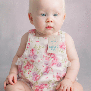 Body Jardineira Floral Menina P (1 a 3 meses)