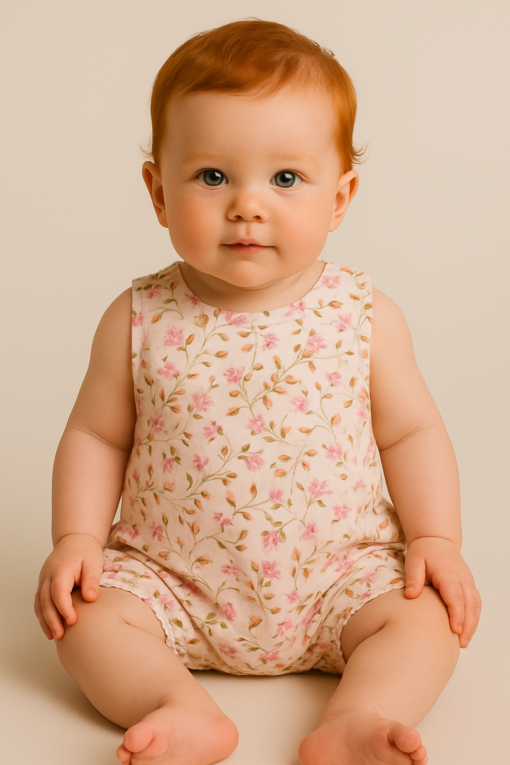 Body Jardineira Floral Menina P (1 a 3 meses)