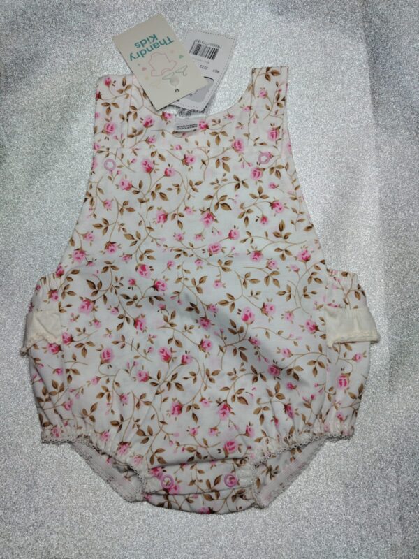 Body Jardineira Floral Menina P (1 a 3 meses) - Imagem 3