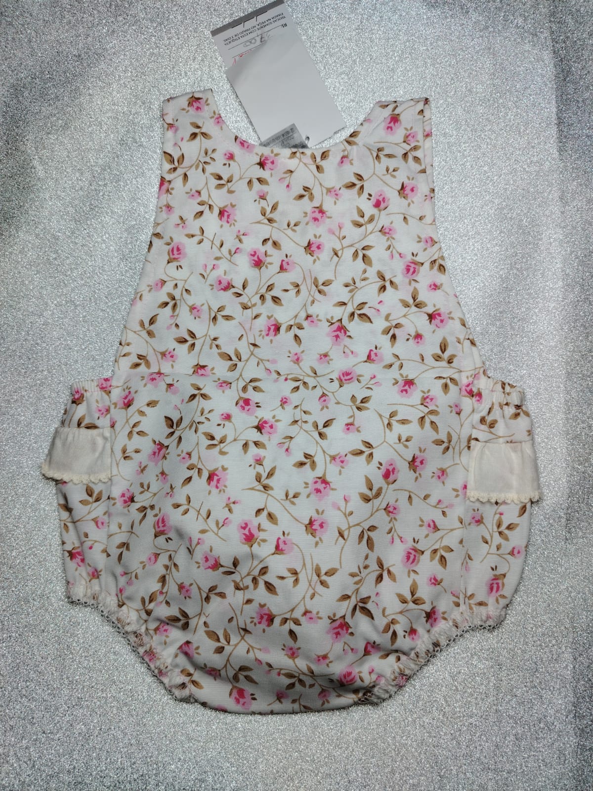 Body Jardineira Floral Menina P (1 a 3 meses) - Imagem 4