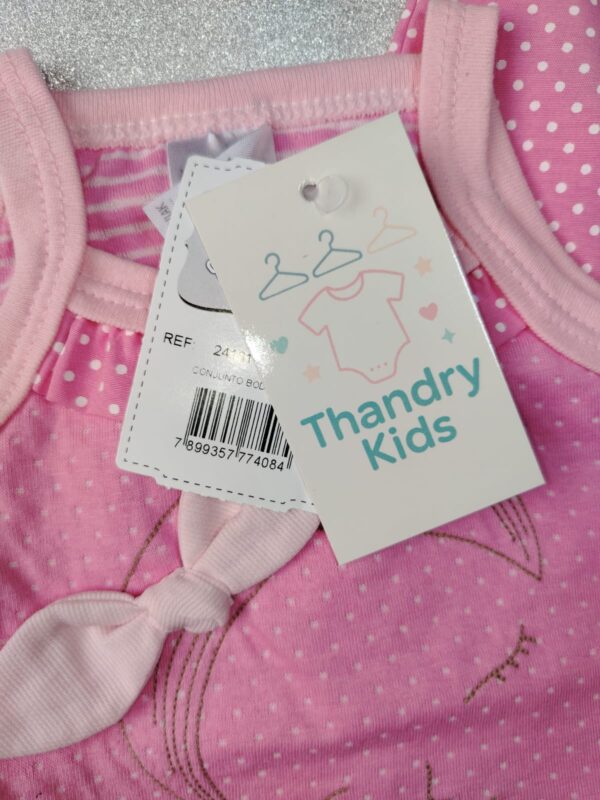 Conjunto Body Regata e Shorts Menina P (1 a 3 meses) - Imagem 4
