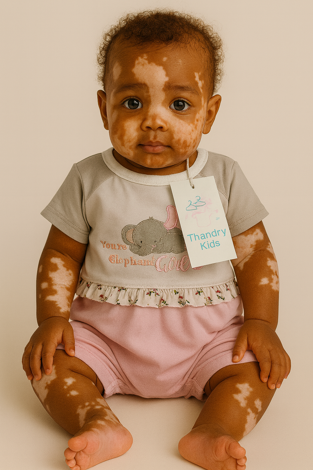 Macacão Menina P (1 a 3 meses) Rosa com Bordado Elefante