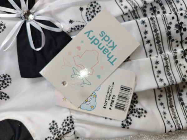 Vestido Infantil com Calcinha Borboleta Preto P (1 a 3 meses) - Imagem 5