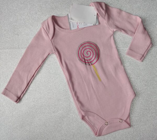 Body Menina P (1 a 3 meses) – Rosa com Estampa Pirulito - Imagem 5