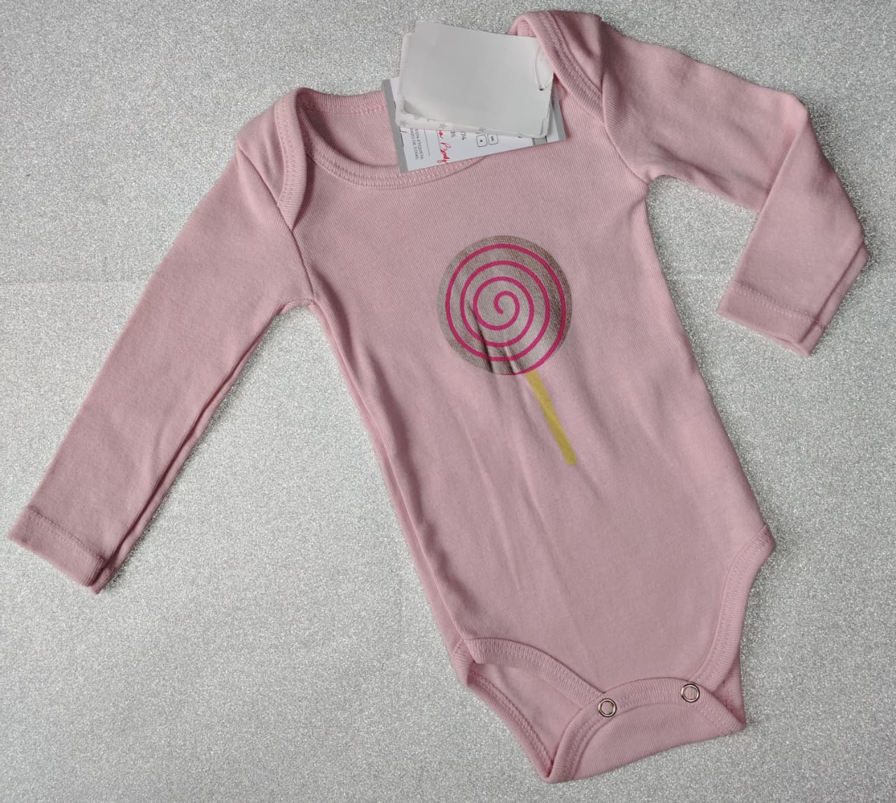 Body Menina P (1 a 3 meses) – Rosa com Estampa Pirulito - Imagem 5