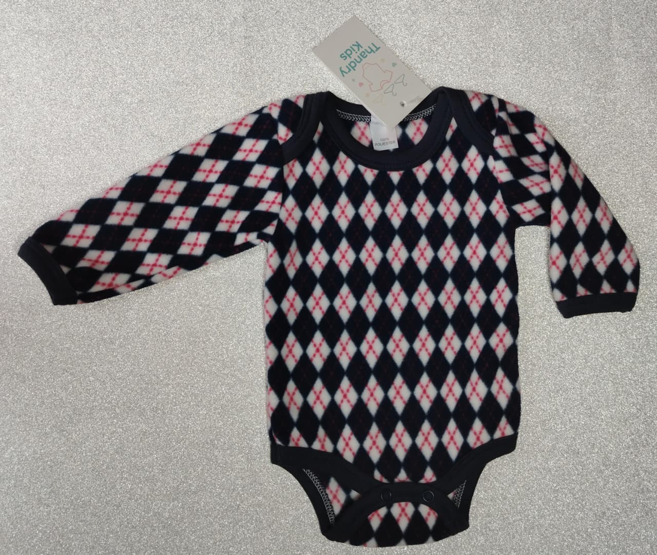 Conjunto Unissex P (1 a 3 meses) – Body Argyle Azul Marinho + Calça  em Soft - Imagem 4