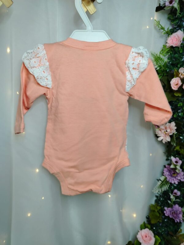 Body Manga Longa RN Pêssego com Renda Floral - Imagem 2