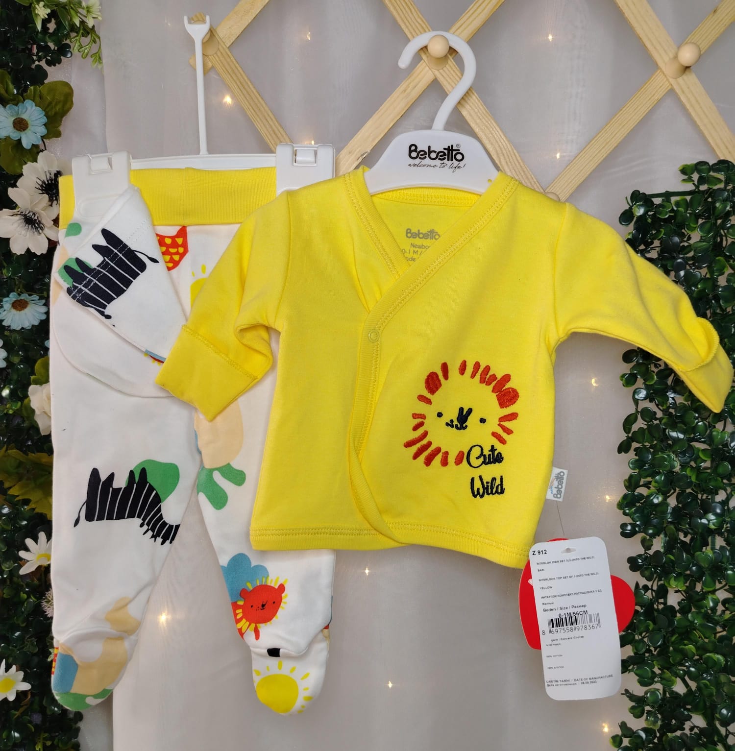 Conjunto 3 Peças RN Bebetto Leãozinho (Blusa, Calça e Touca) - Imagem 2