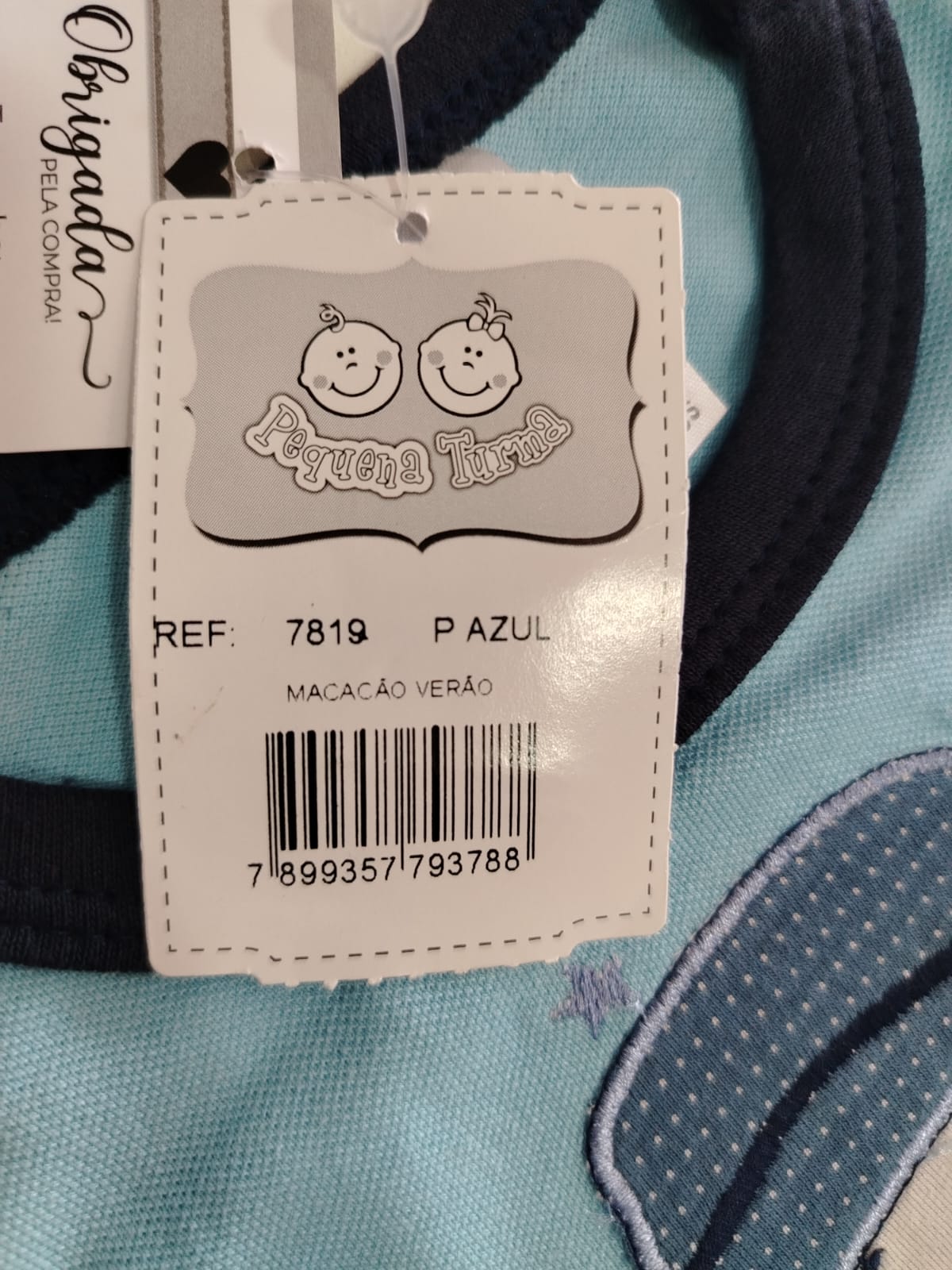 Macacão Regata Elefante Azul – Tamanho P (1 a 3 meses) - Imagem 5