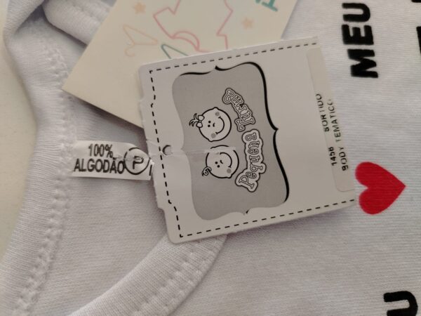 Body Infantil Branco Estampado "Eu ❤️ Meu Papai" – 100% Algodão - Imagem 4