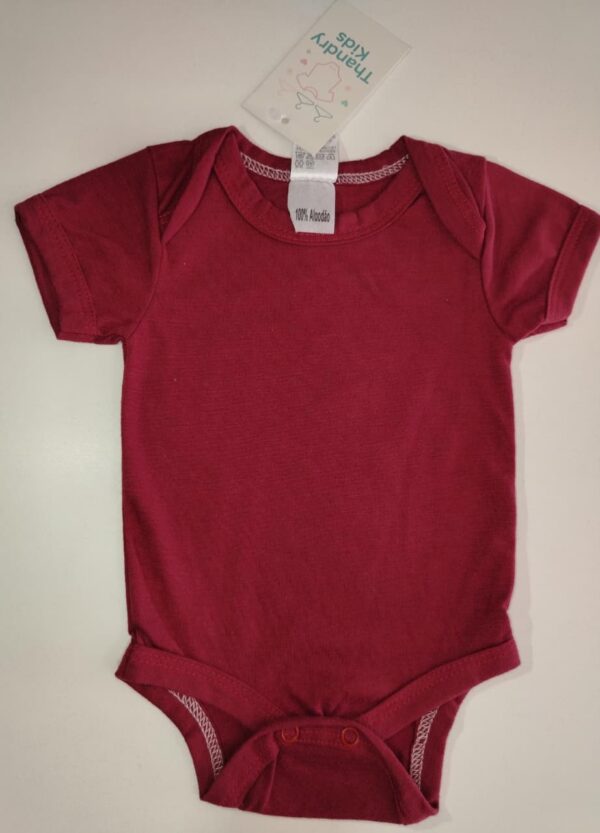 Body Infantil Vermelho Liso – 100% Algodão - Imagem 4