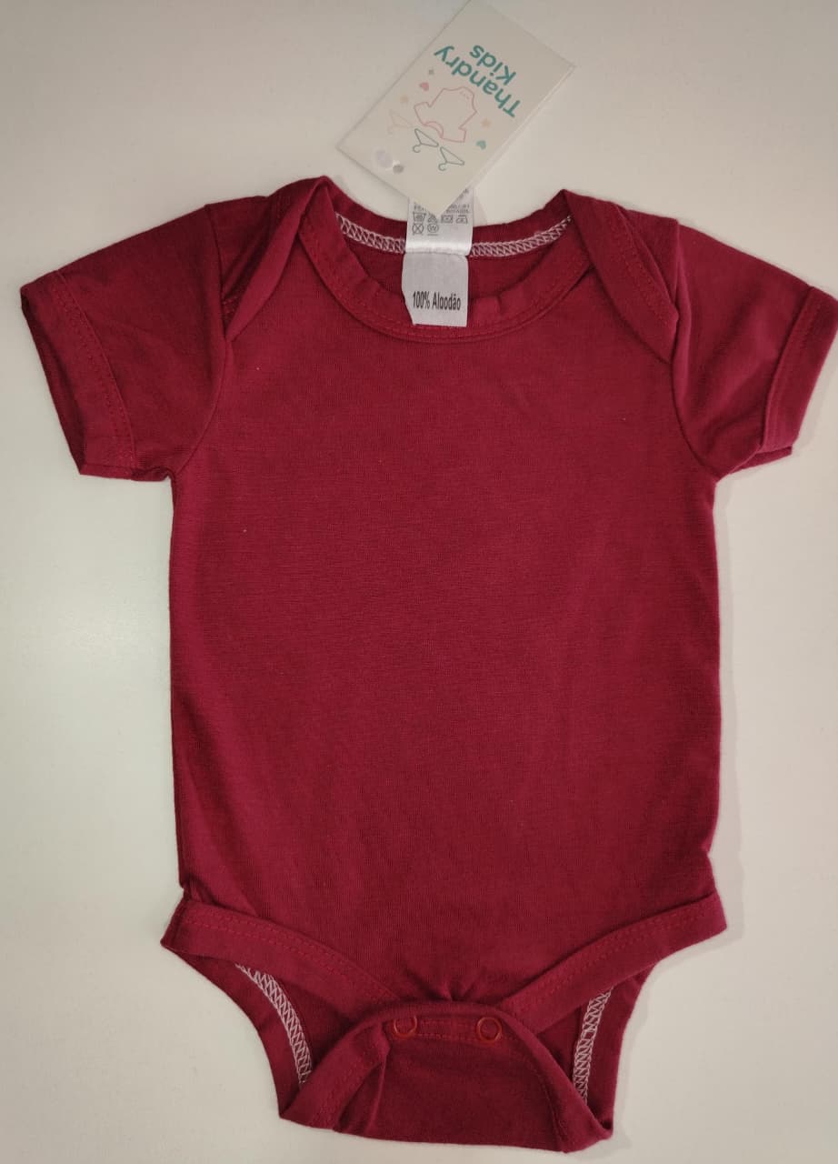 Body Infantil Vermelho Liso – 100% Algodão - Imagem 4