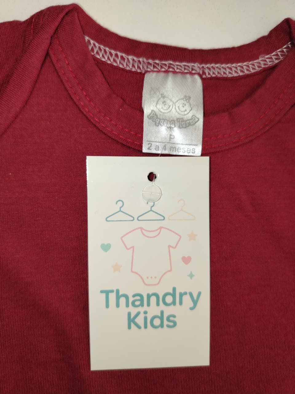 Body Infantil Vermelho Liso – 100% Algodão - Imagem 3
