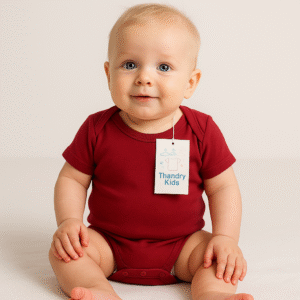 Body Infantil Vermelho Liso – 100% Algodão