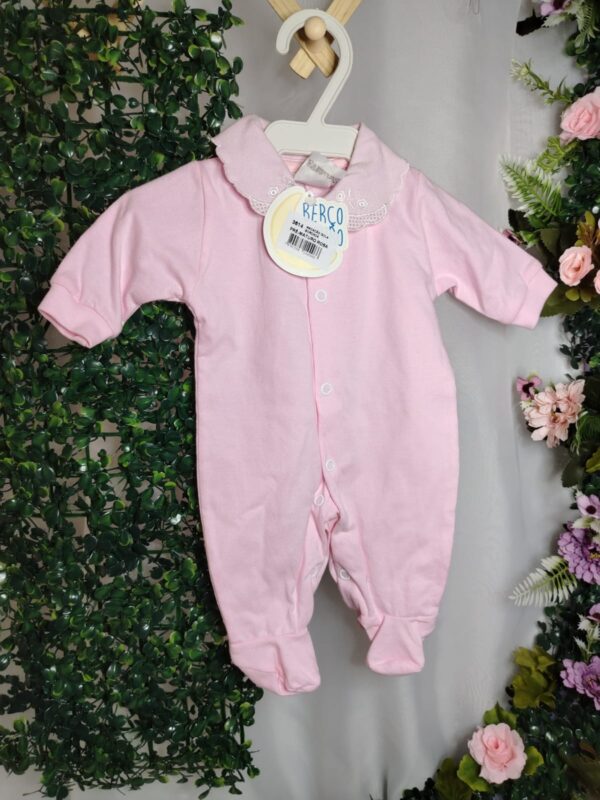 Macacão Gola Bordada Rosa Prematuro - Imagem 4