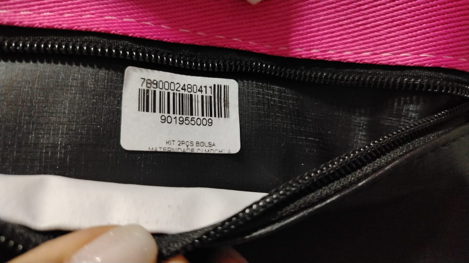KIT 2PCS BOLSA MATERNIDADE C/ MOCHILA "Minha Princesa" (Preto com Rosa) - Imagem 4