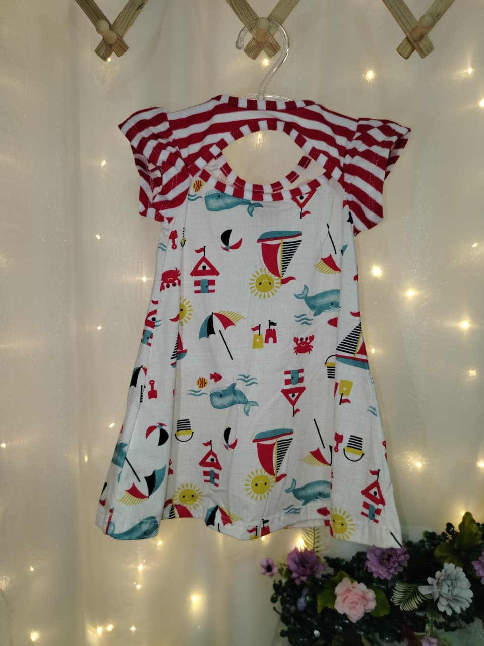 VESTIDO FEM INF LISTRA ESTAMPA MAR 1AO3 REF1000192 tamanho 1 - Imagem 3