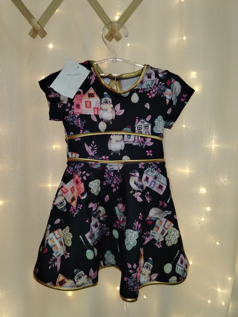 VESTIDO FEM INF C/DETALHES DOURADO REF3436 TAM 01 - Imagem 4