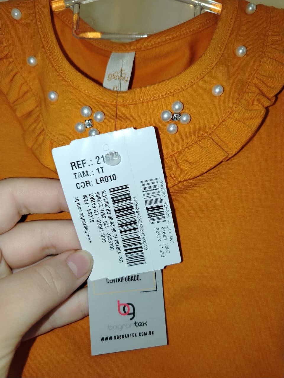 BLUSA FEM MC INF GOLA PEROLAS BABADO 1AO3 REF21628 tamanho 1 - Imagem 5