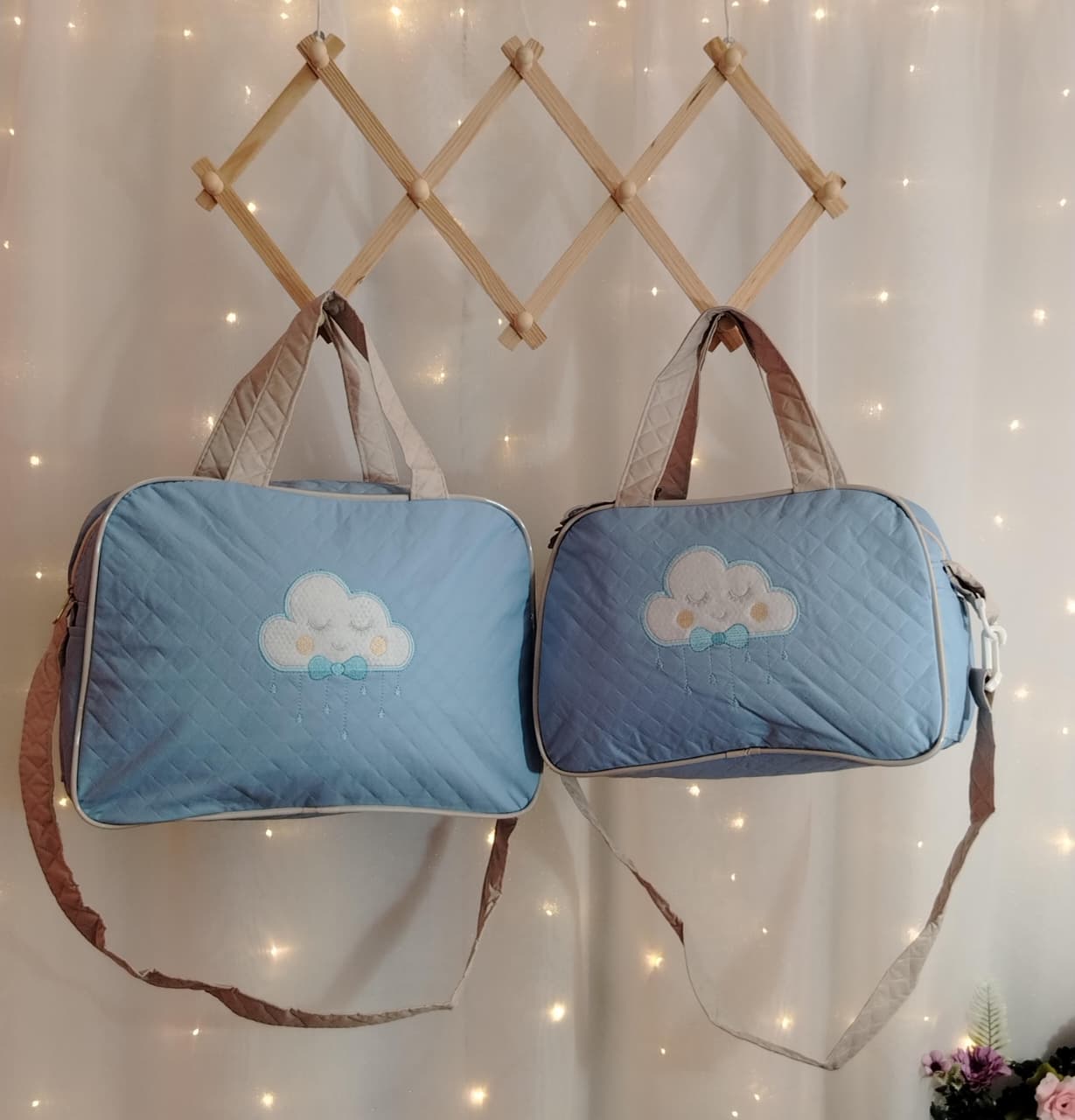 KIT 2PCS BOLSA MATERNIDADE CHUVA REF231/32 AZUL CLARO