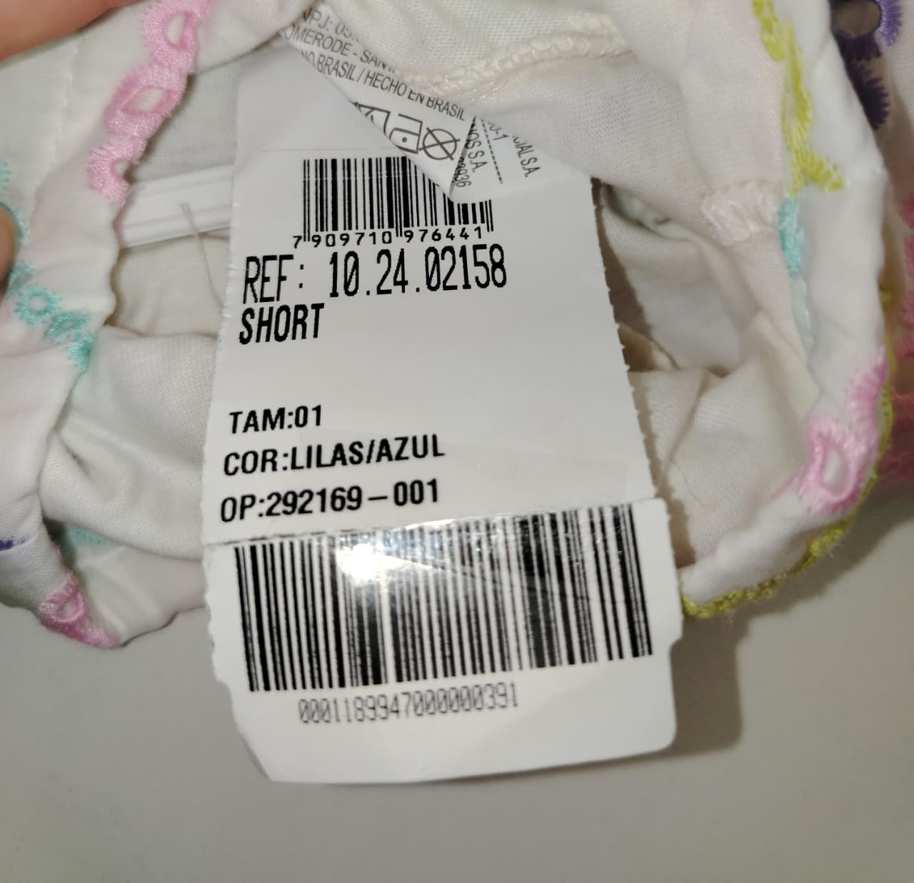 SHORTS FEM INF LAISE FORRADO 1AO3 REF02158 TAMANHO  1 - Imagem 2