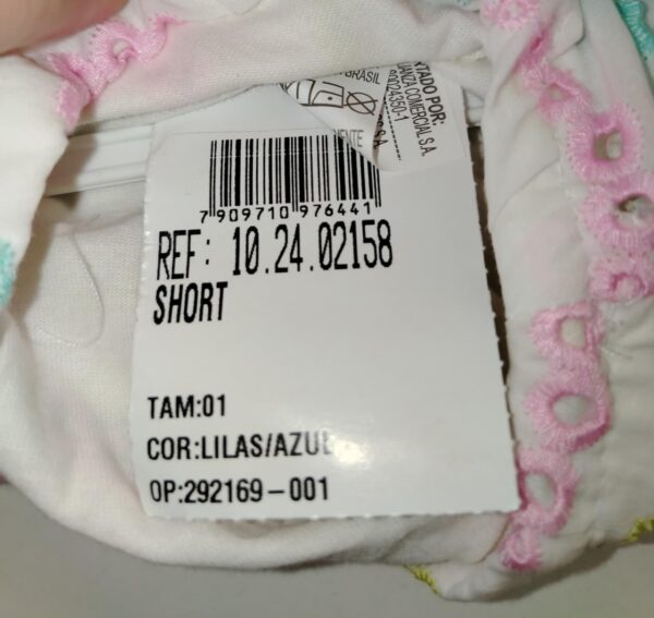 SHORTS FEM INF LAISE FORRADO 1AO3 REF02158 TAMANHO  1 - Imagem 3