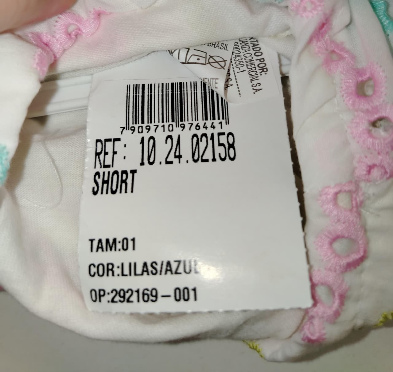 SHORTS FEM INF LAISE FORRADO 1AO3 REF02158 TAMANHO  1 - Imagem 3