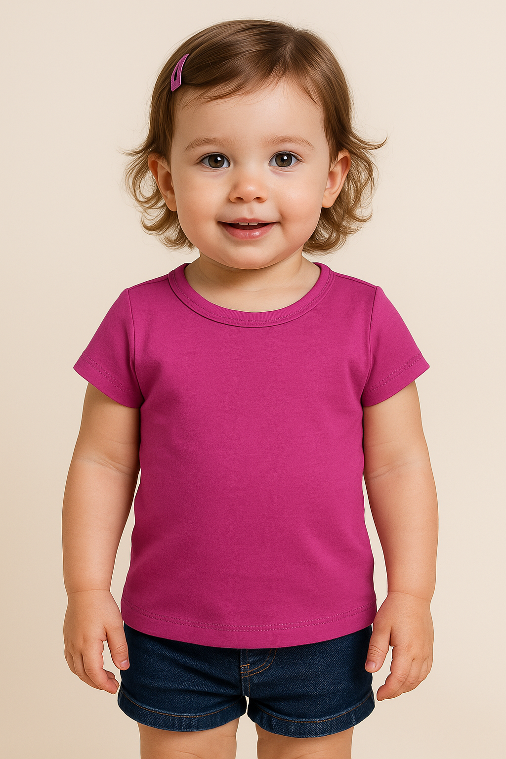 BLUSA MC FEM INF BASIC 1AO3 REF08050 TAMANHO 1 ROSA