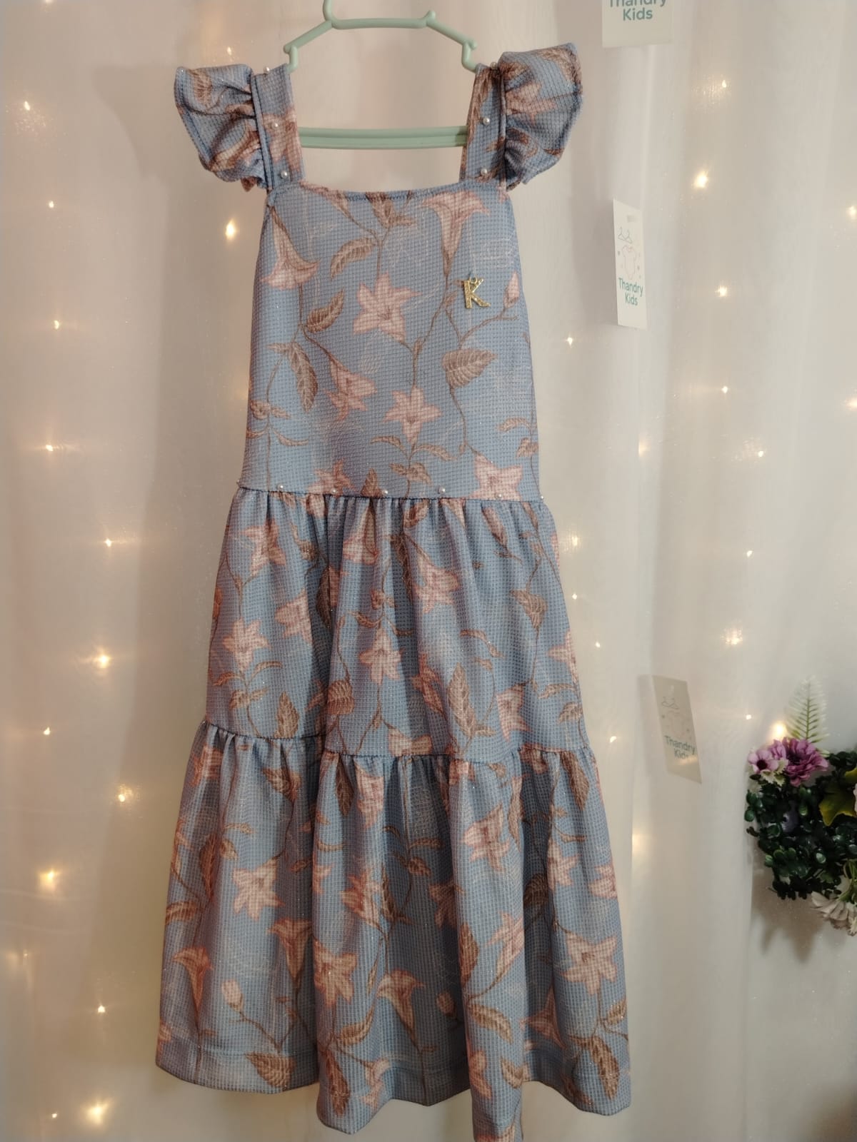 VESTIDO INF RODADO FLORES BRILHO 6AO12 REF3100193 TAMANHO 8 - Imagem 5