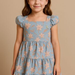 VESTIDO INF RODADO FLORES BRILHO 6AO12 REF3100193 TAMANHO 8