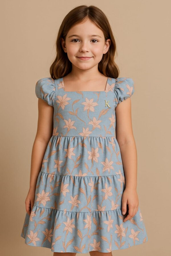 VESTIDO INF RODADO FLORES BRILHO 6AO12 REF3100193 TAMANHO 8