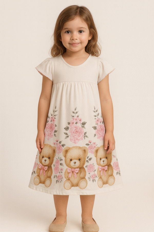 VESTIDO MC INF URSINHO FLORES 4AO8 REF2001001 TAMANHO 6