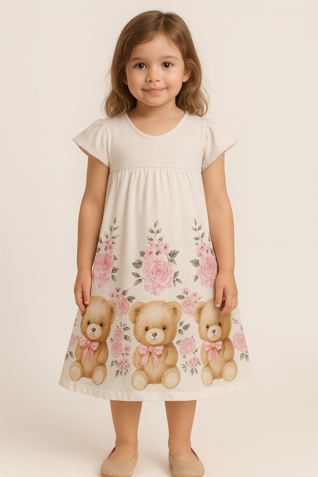 VESTIDO MC INF URSINHO FLORES 4AO8 REF2001001 TAMANHO 6
