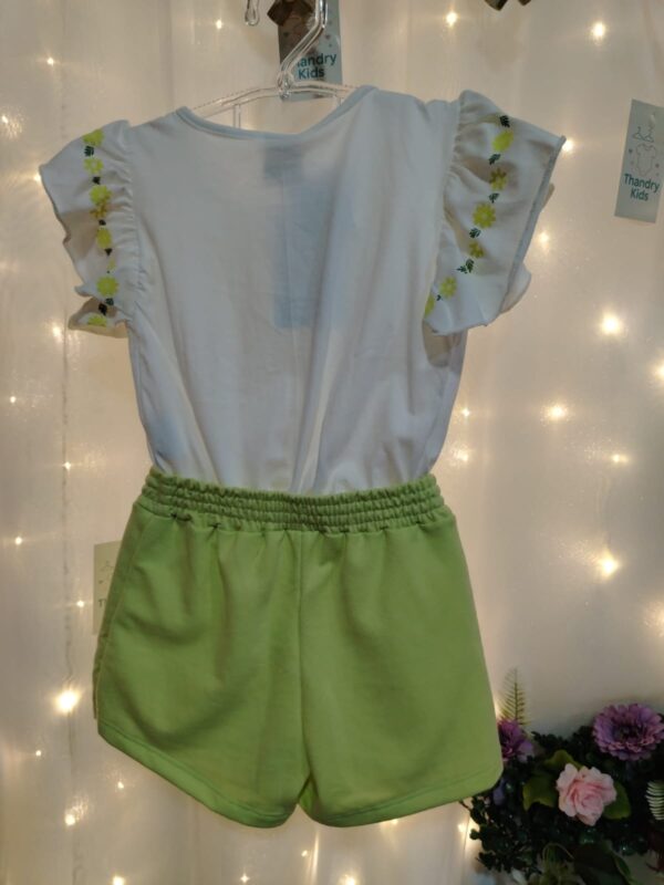 Conjunto Menina 6 Anos Lunedi “Blooming” (Branco e Verde Limão) - Imagem 3