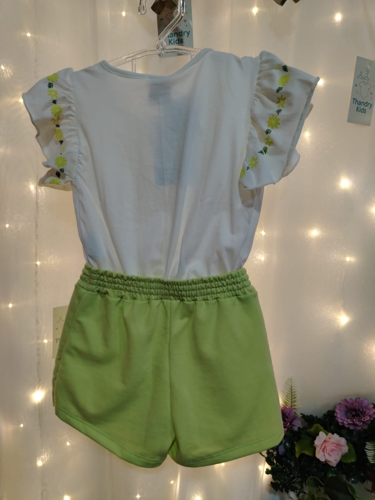 Conjunto Menina 6 Anos Lunedi “Blooming” (Branco e Verde Limão) - Imagem 3