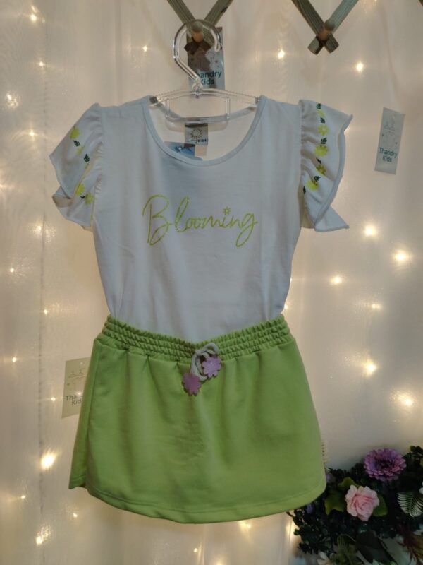 Conjunto Menina 6 Anos Lunedi “Blooming” (Branco e Verde Limão) - Imagem 4