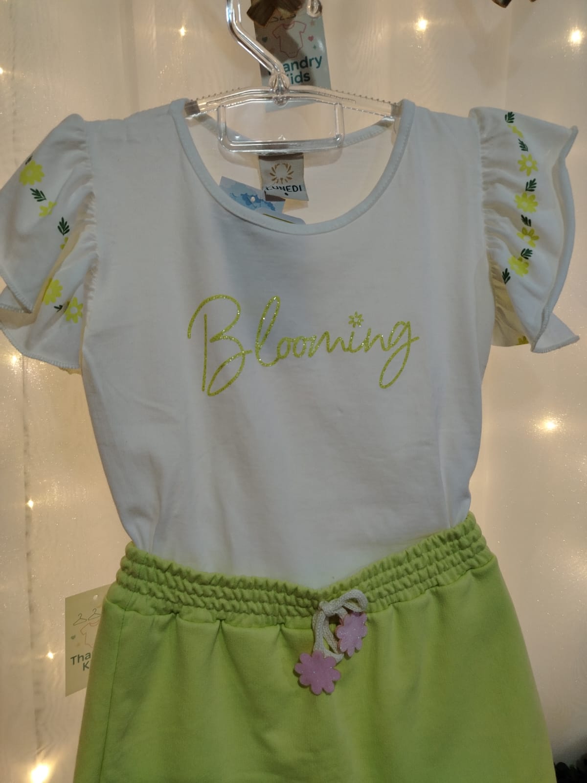 Conjunto Menina 6 Anos Lunedi “Blooming” (Branco e Verde Limão) - Imagem 5