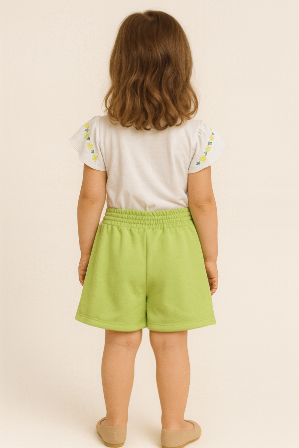 Conjunto Menina 6 Anos Lunedi “Blooming” (Branco e Verde Limão) - Imagem 2