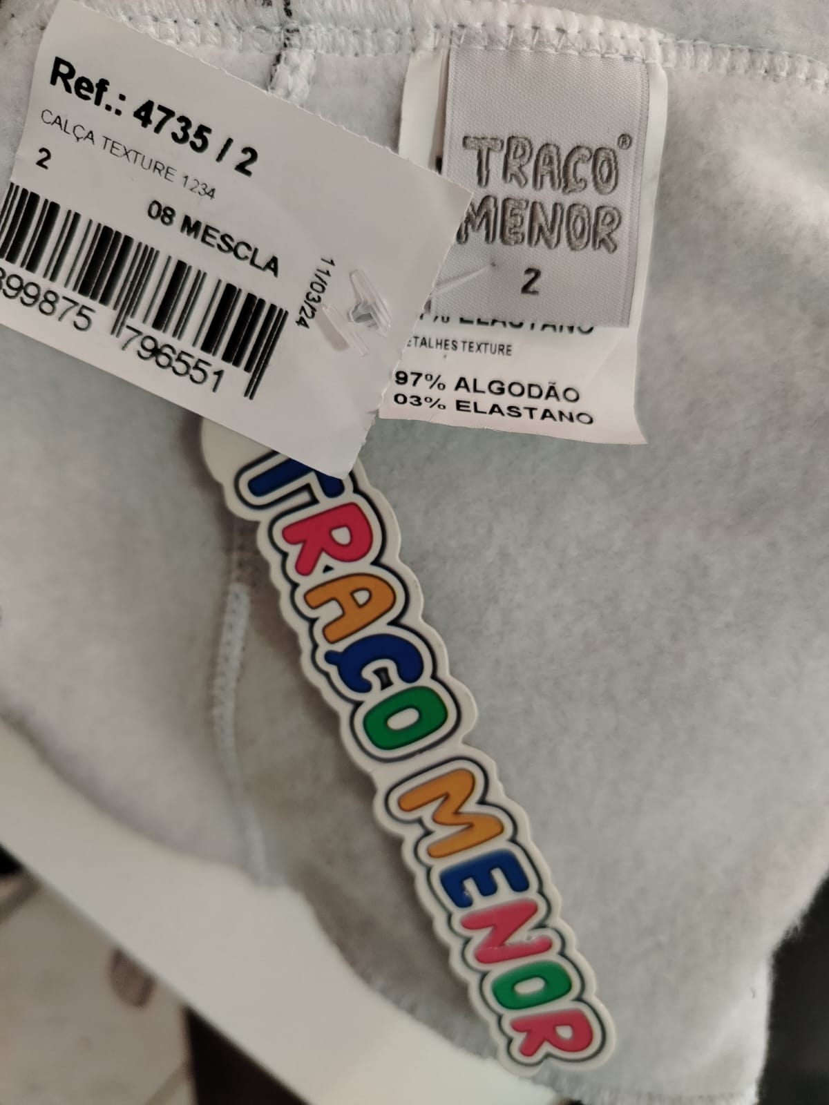 Calça Infantil Mescla Texturizada com Botões – Menino Tamanho 2  SKU: - Imagem 4